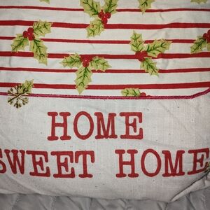 Holiday Striped 'Home Sweet Home' Pennsylvania State Shape Throw Pillow